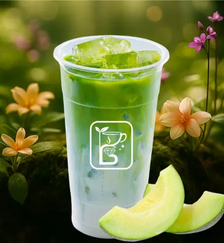Hình ảnh Matcha latte dưa lưới