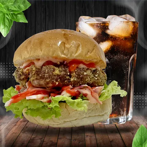 Hình ảnh Combo hamburger bò - coca