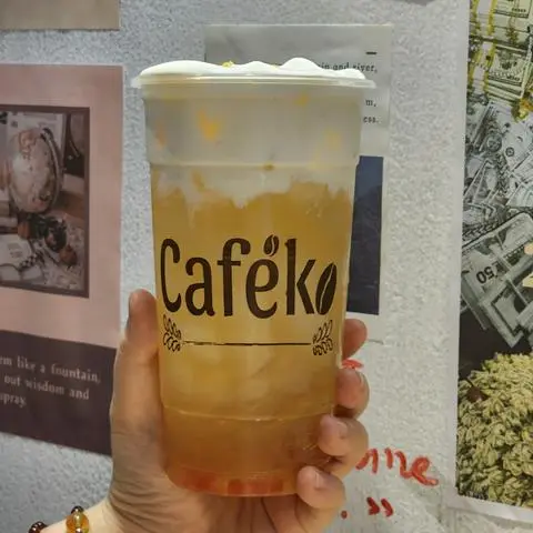 Hình ảnh Trà đào macchiato
