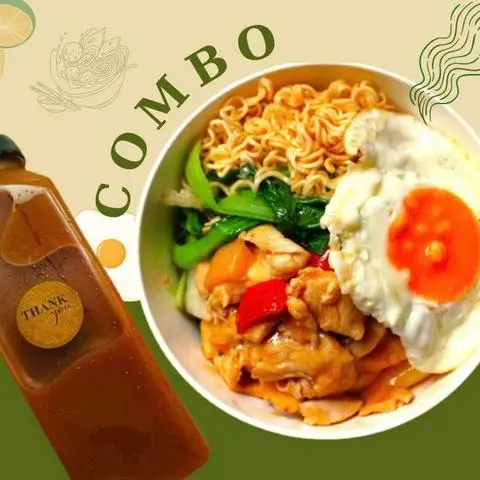 Hình ảnh Combo mì gà trứng la - trà tắc