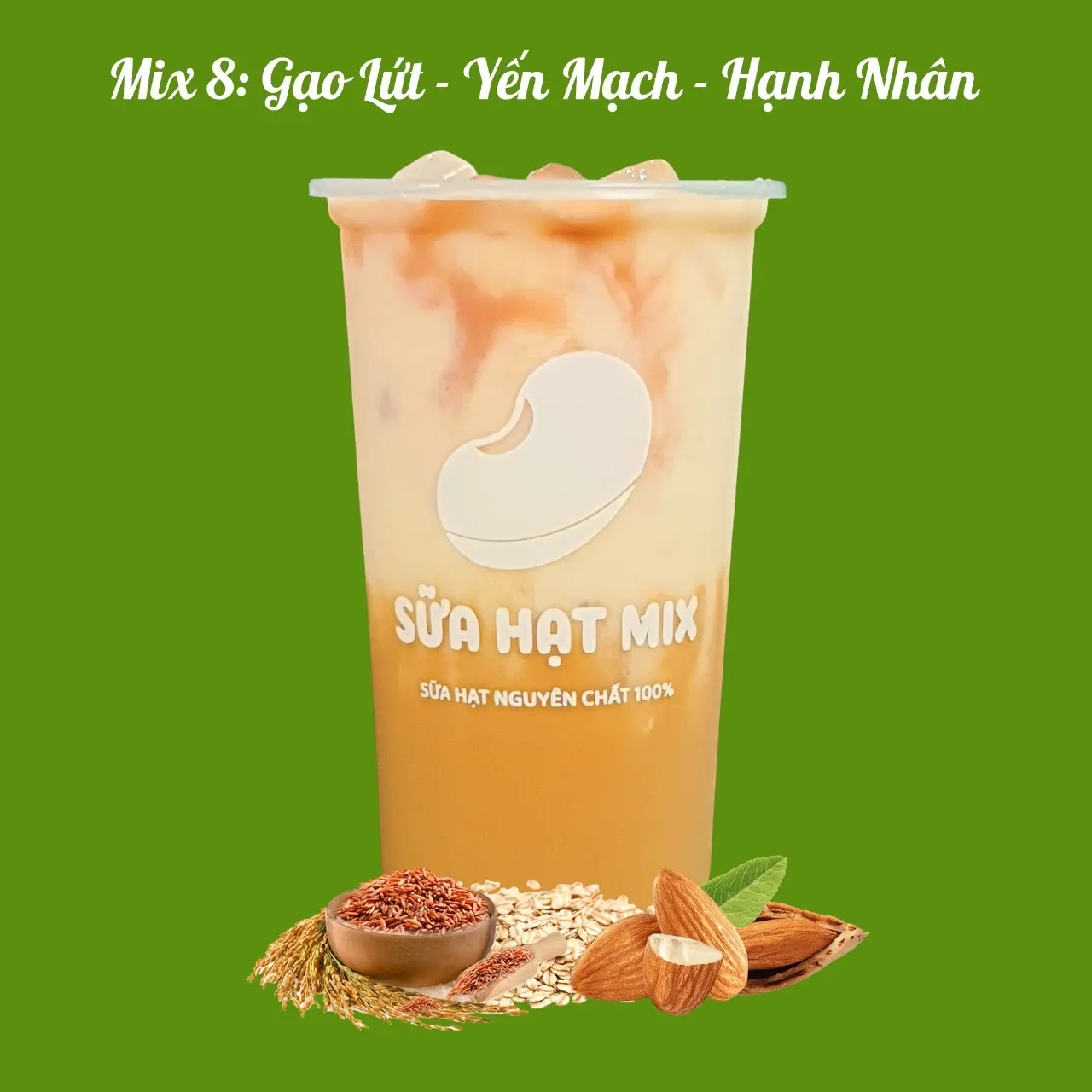 Hình ảnh Mix 8: Gạo Lứt - Yến Mạch - Hạnh Nhân 