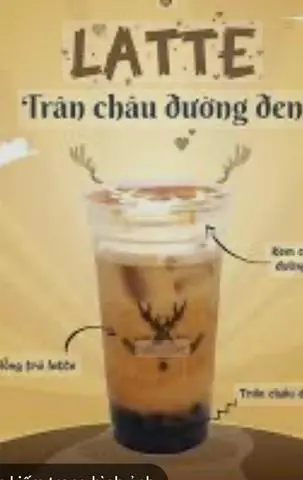 Hình ảnh latte sữa tơi chân châu đường đen