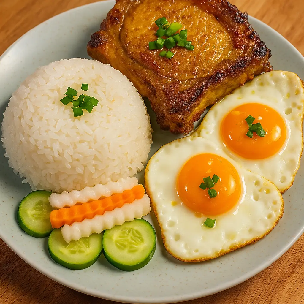 Hình ảnh Cơm Sườn Nướng + 2 Trứng ốp la ⭐️
