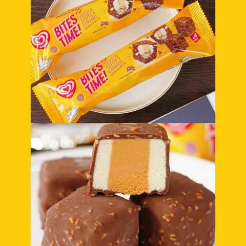 Hình ảnh Kem Viên Socola Vani Caramen Đậu Phộng Wall's Bites Time