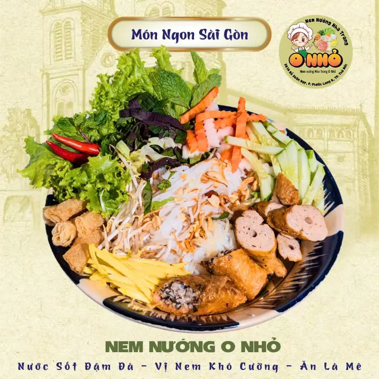 Hình ảnh Bún nem nướng - chả giò