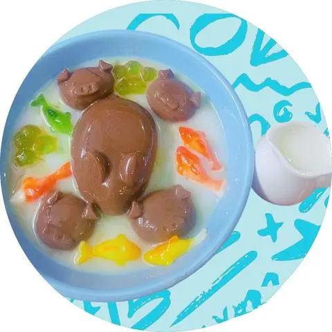 Hình ảnh Chè Pudding Thỏ Heo Socola, Trân Châu Trắng, Thạch Cá