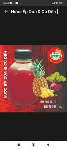 Hình ảnh Nước Ép Dứa Củ Dền | Pineapple & Beetroot Juice
