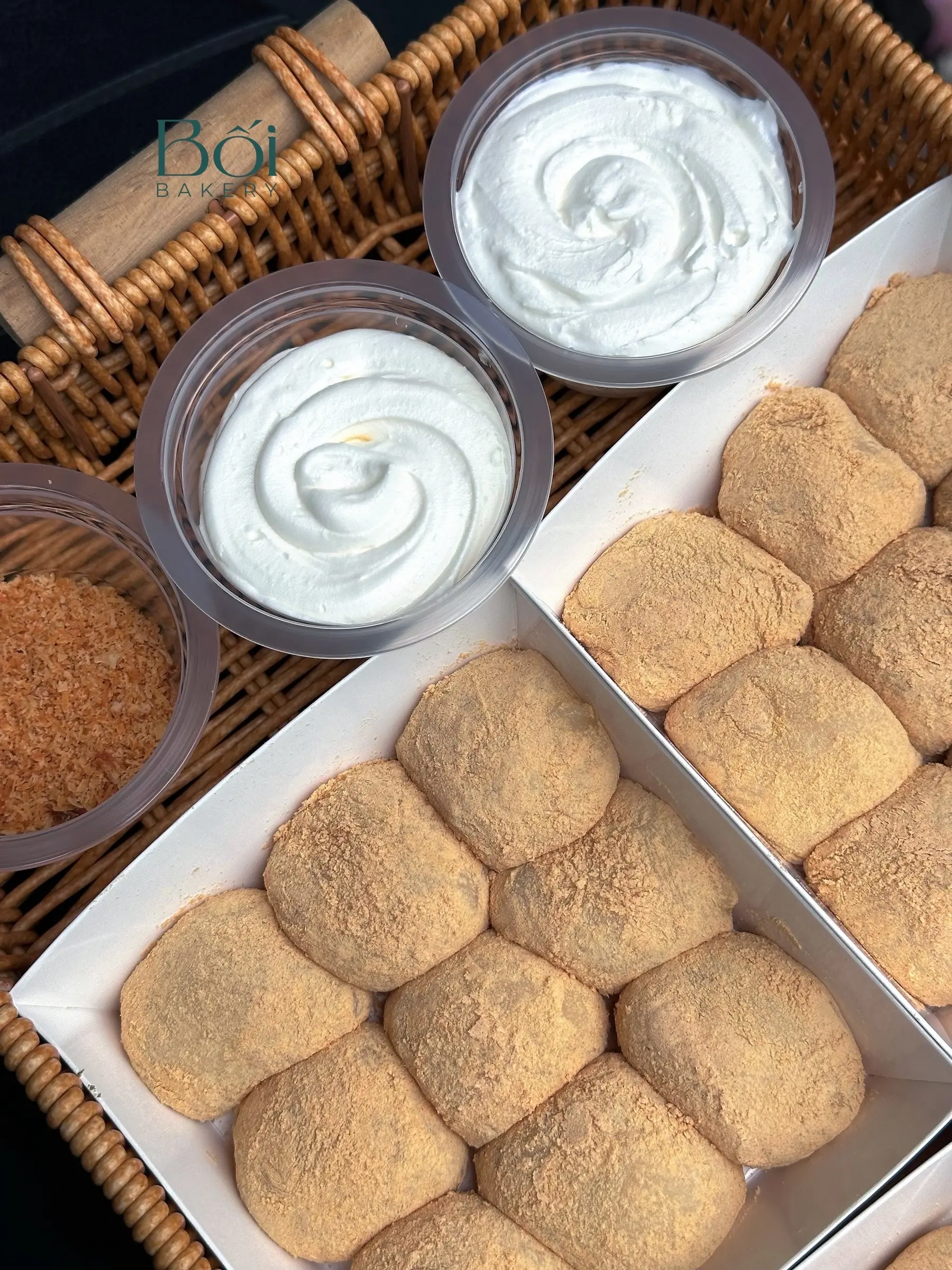Hình ảnh Mochi đậu nành chấm