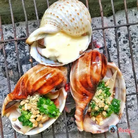 Hình ảnh ốc khế nướng mỡ hành 