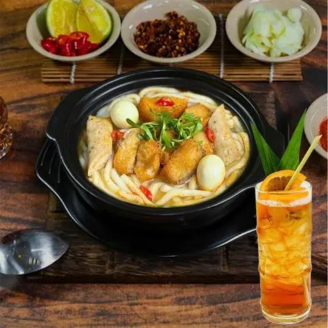 Hình ảnh ⭐️Combo Bánh Canh Cá Lóc Chiên + Ly Trà Đào