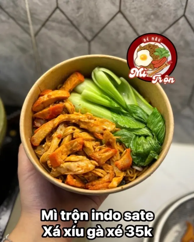 Hình ảnh Mì trộn indo sate Xá xíu Gà Xé