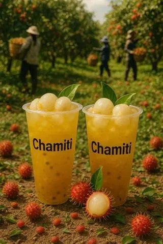 Hình ảnh Combo 2 ly trà chanh dây chôm chôm -size L 