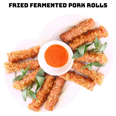 Hình ảnh Fried fermented pork rolls - Nem chua rán