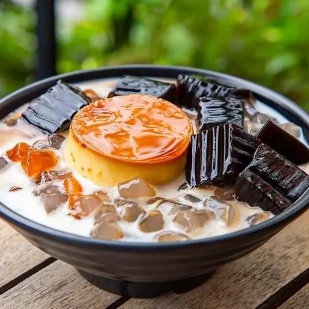 Hình ảnh 1 Sương sáo bánh Flan cốt dừa siêu ngon
