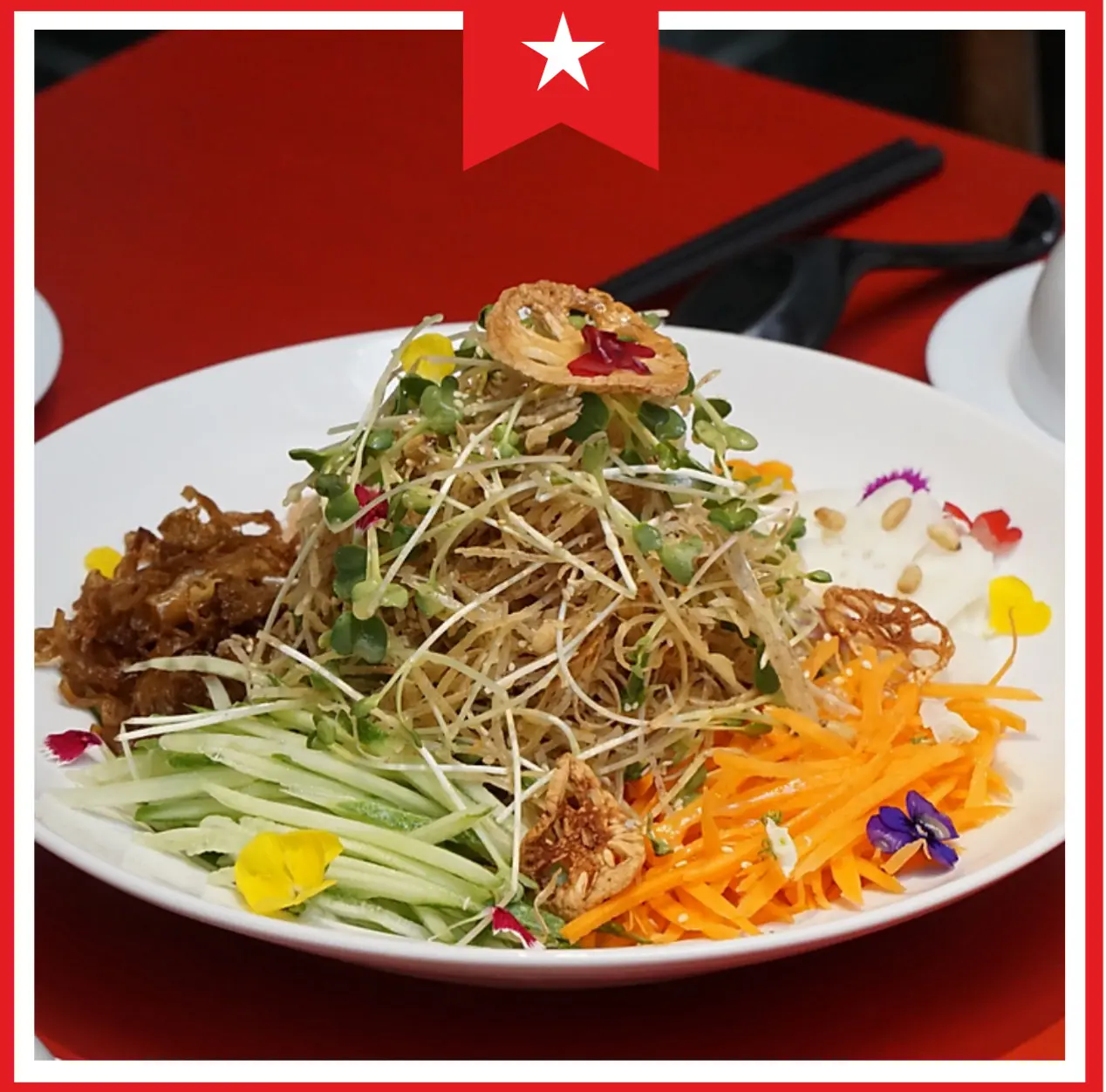 Hình ảnh Kim vận cát tường chay - Lucky tossed
