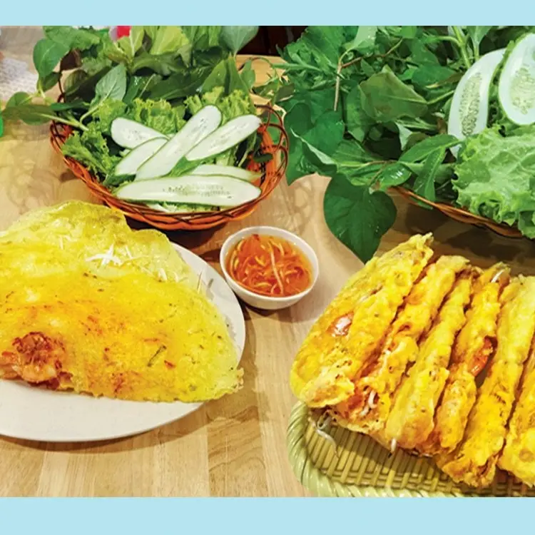 Hình ảnh combo 4 món rẻ hơn 5k _1 bánh xèo miền tây, 5 bánh xèo miền trung, 8 cái bánh khọt, 10 cái ram bắp