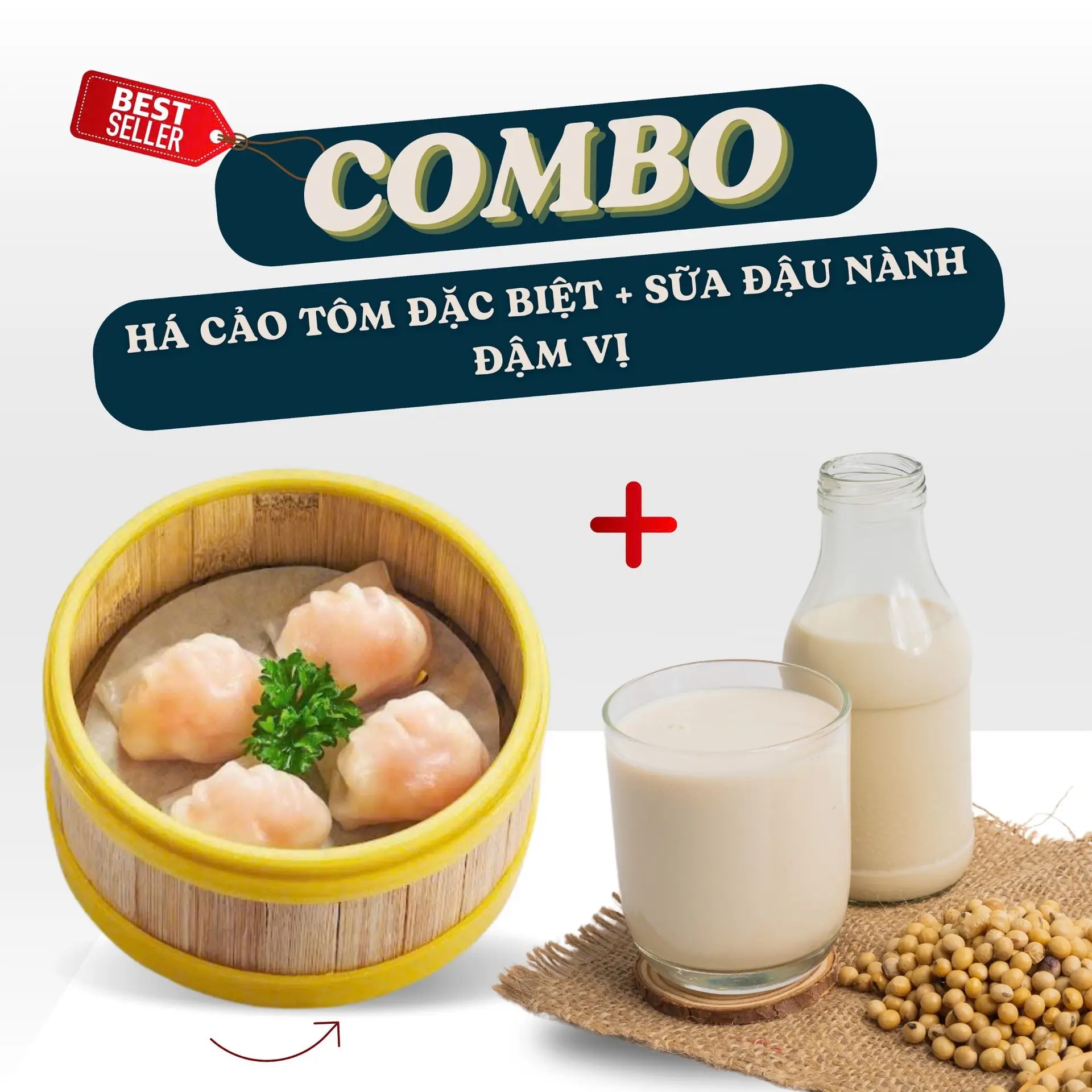Hình ảnh Combo Há Cảo Tôm Đặc Biệt + Sữa Đậu Nành Đậm Vị