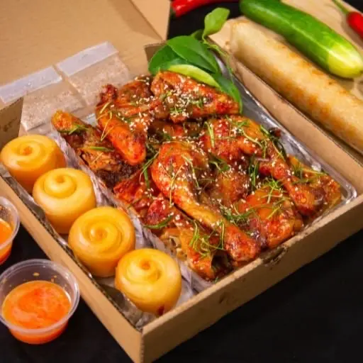 Hình ảnh Combo gà quay lá chanh mè siêu ngon