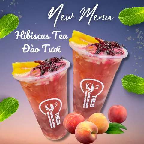 Hình ảnh Trà Hibiscus Đào - ly 700ml - size L