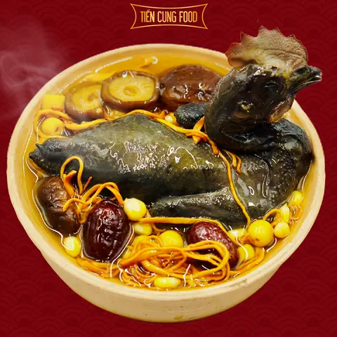 Hình ảnh Gà ác tiềm bông đông trùng hạ thảo