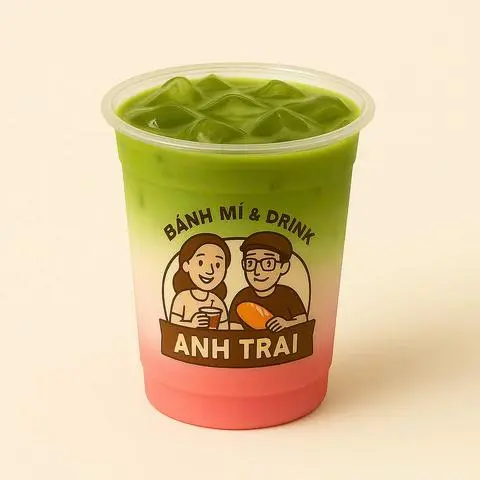 Hình ảnh Matcha latte dâu