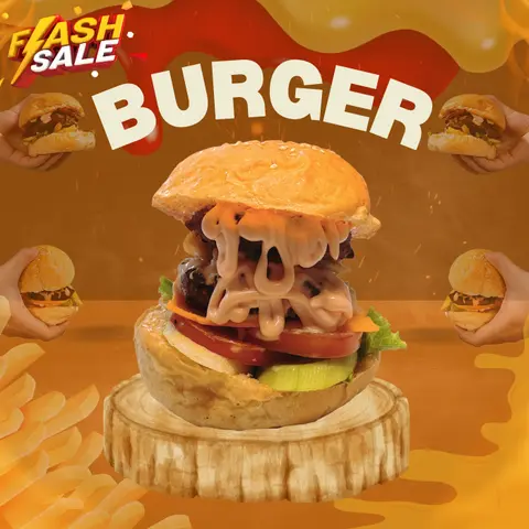 Hình ảnh Burger bò 2 tầng - phô mai chedda