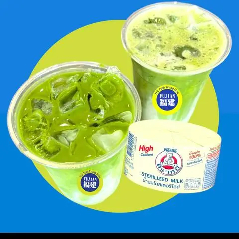 Hình ảnh Ngon & bổ- Matcha sữa gấu Nestle Thái Lan ( hot trend) - Ly 700ml