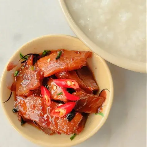 Hình ảnh Cháo trắng - Thịt kho tiêu
