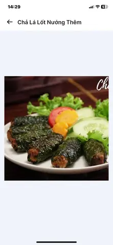 Hình ảnh Bún chả lá lốt + nem cua bể 