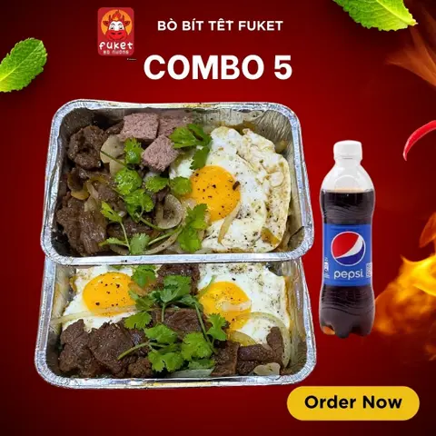 Hình ảnh Combo 5 - bò bít tết pate trứng - bò bít tết 2 trứng - 1 pepsi