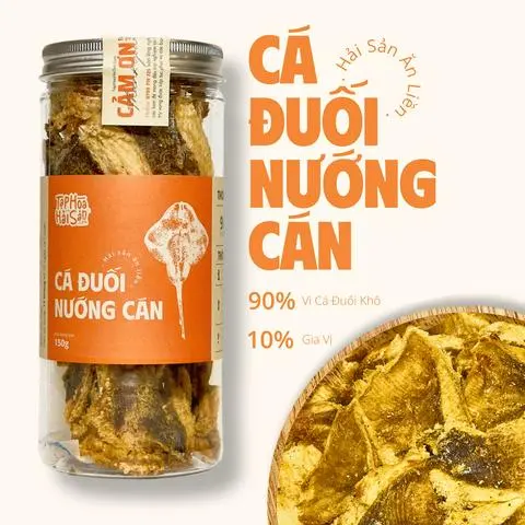 Hình ảnh Cá Đuối Nướng Cán - Hải Sản Ăn Liền - Hũ 150gr