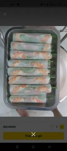 Hình ảnh 10 cuốn tôm thịt+ trà Đào 