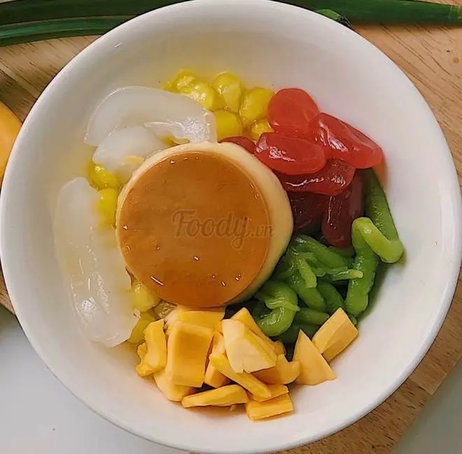 Hình ảnh Chè hạt đác flan sữa lạnh