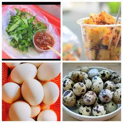 Hình ảnh Combo 1: Bánh tráng chấm + xoài lắc + 4 trứng cút ,1 trứng gà