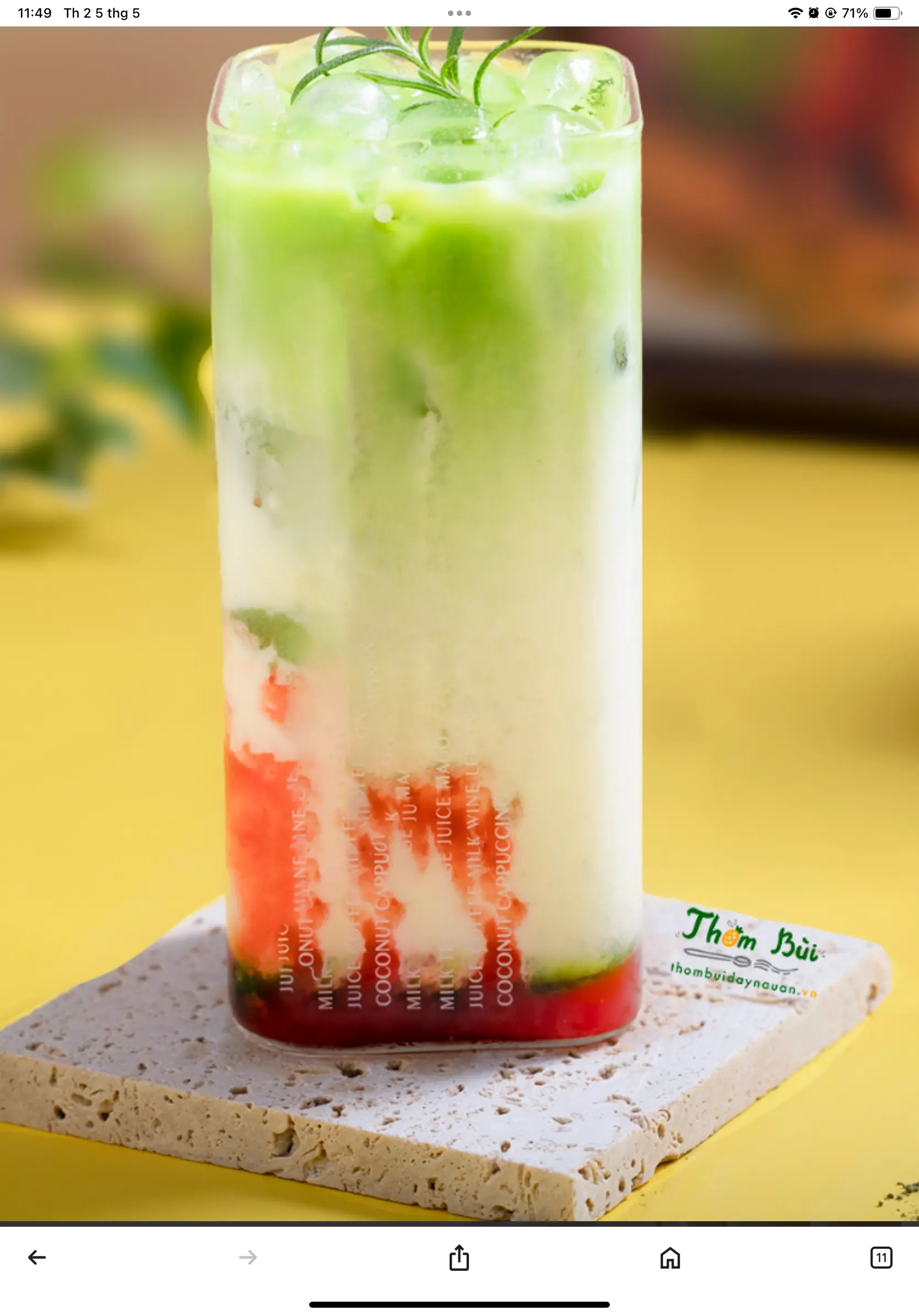 Hình ảnh Matcha latte dâu