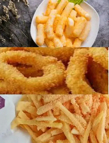 Hình ảnh Mực vòng+khoai tây+bánh gạo 