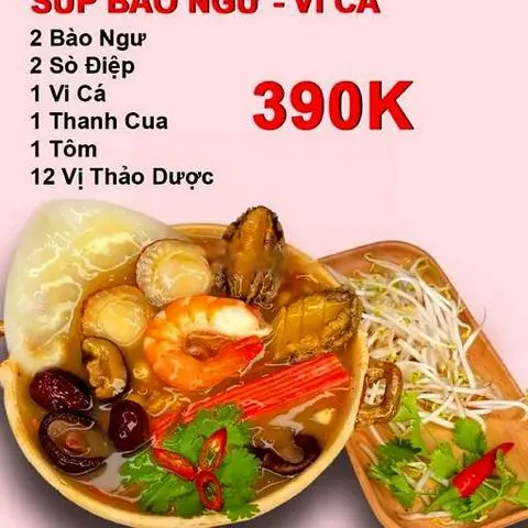 Hình ảnh Soup bào ngư vi cá tăng lực 1 người ăn
