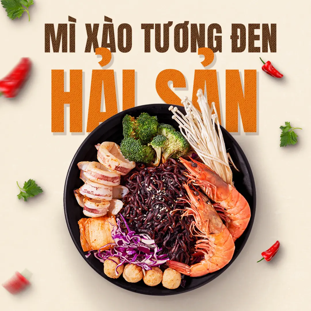 Hình ảnh Mì Xào Tương Đen Hải Sản