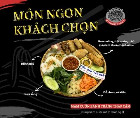 Hình ảnh Mâm cuốn bánh tráng thập cẩm
