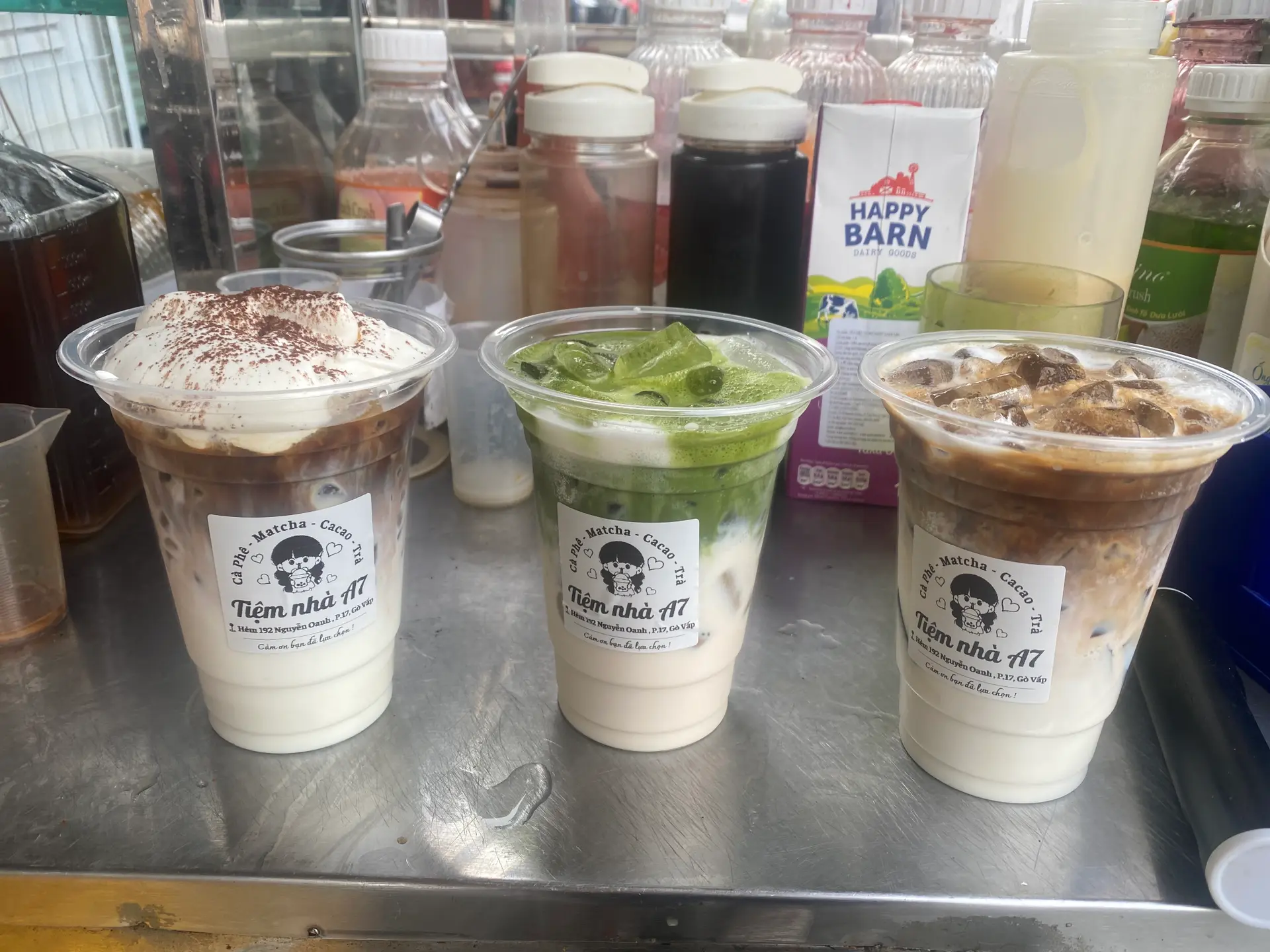 Hình ảnh Matcha Latte (L) + Caacao Sữa Đá (L)  + Sữa Tươi Cà phê (L)