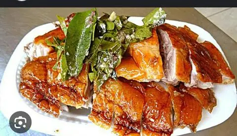 Hình ảnh nữa con vịt nướng lá móc mật 