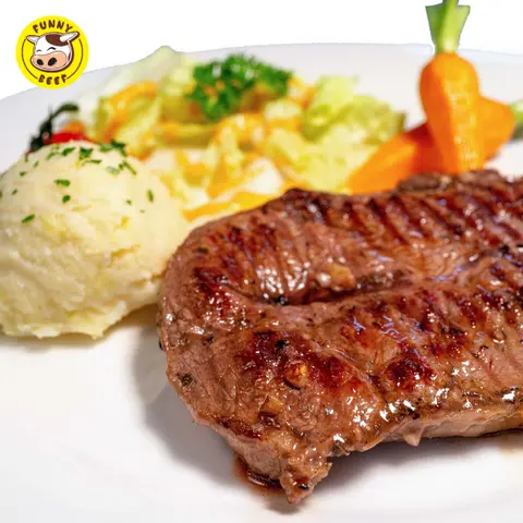 Hình ảnh Beefsteak 200g - khoai tây nghiền (american beefsteak 200g with mashed potatoes)