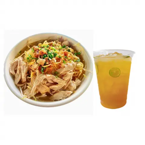 Hình ảnh Combo Mì tươi trộn Gà + Trà tắc