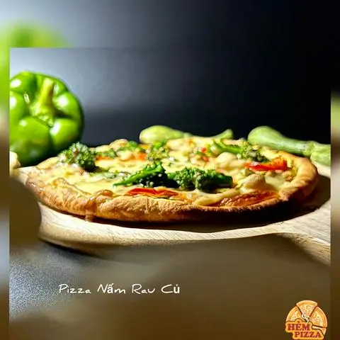 Hình ảnh PIZZA NẤM RAU CỦ - SIZE 26cm - Tặng 1 chai Coca