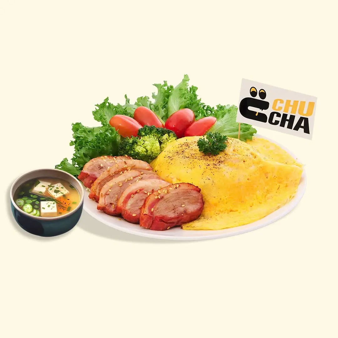 Hình ảnh CƠM CHIÊN PHỦ TRỨNG LƯỜN NGỖNG XÔNG KHÓI + SOUP MISO