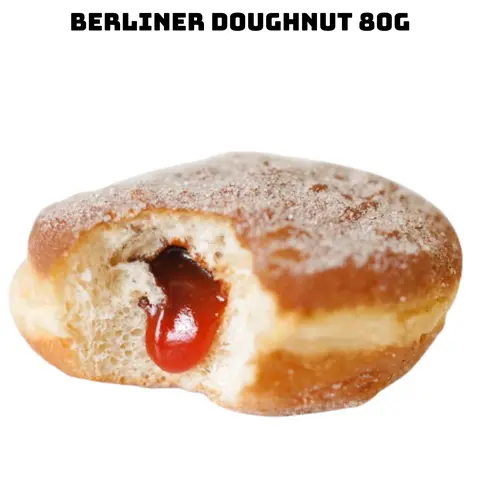 Hình ảnh Berliner doughnut 80g - Bánh rán nhân mứt dâu