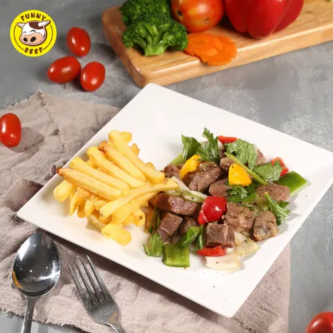 Hình ảnh Bò lúc lắc - khoai tây chiên (shaking beef and fried potatoes)