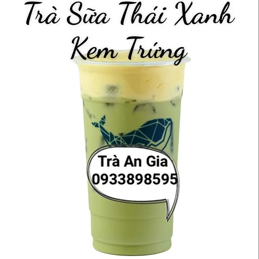 Hình ảnh Trà sữa thái xanh kem trứng