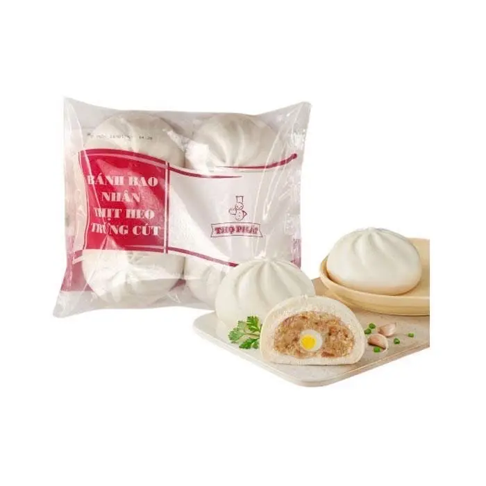 Hình ảnh Bánh Bao Nhân Thịt Heo 1 Trứng Cút 120g (Gói 4 cái)