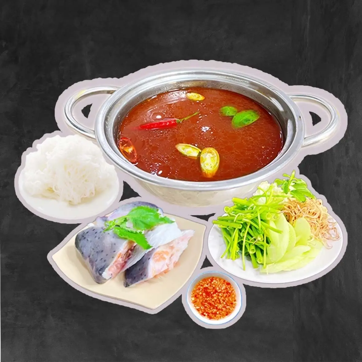 Hình ảnh Lẩu đầu cá hồi ( tặng trà tắc)